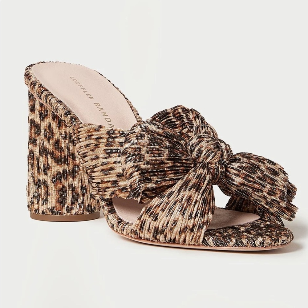 Loeffler Randall Penny Metallic Leopard Bow Mule